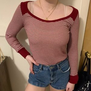 Red and White Striped Long Sleeve